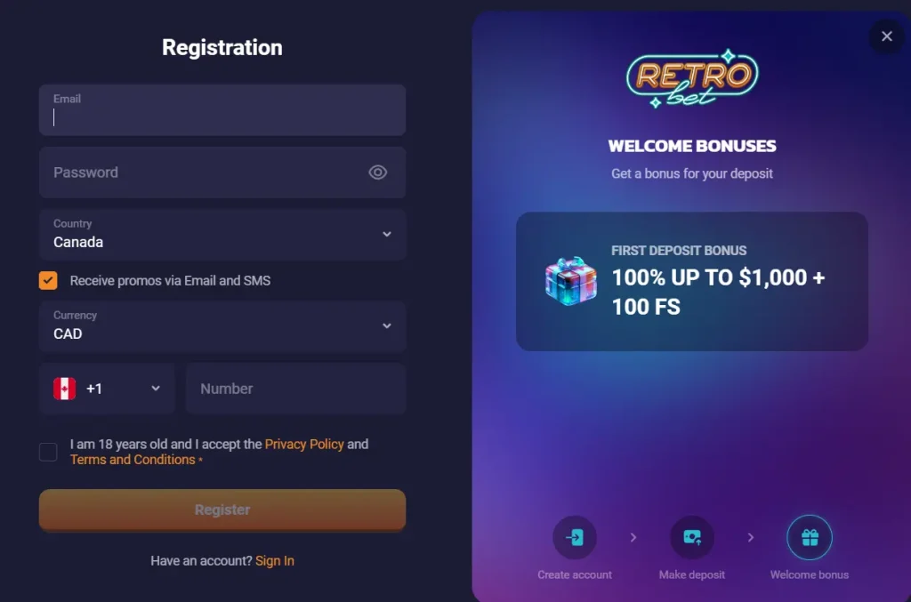 RetroBet Login